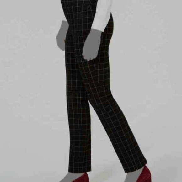 Charter Club Cambridge Slim Plaid Pants  Gently Worn - Black - Size 10 Petite - Picture 4 of 5